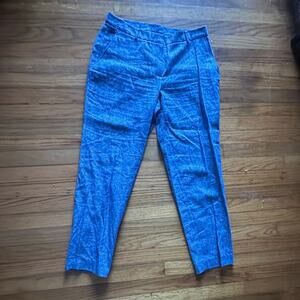 Anne Klein Blue Linen Blend Ankle Pants Size 6